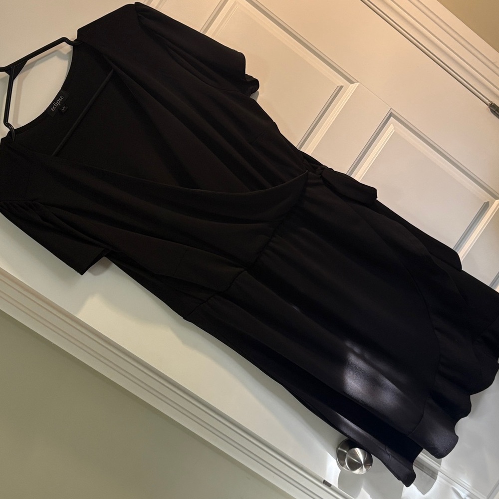 Eclipse Black faux wrap Dress